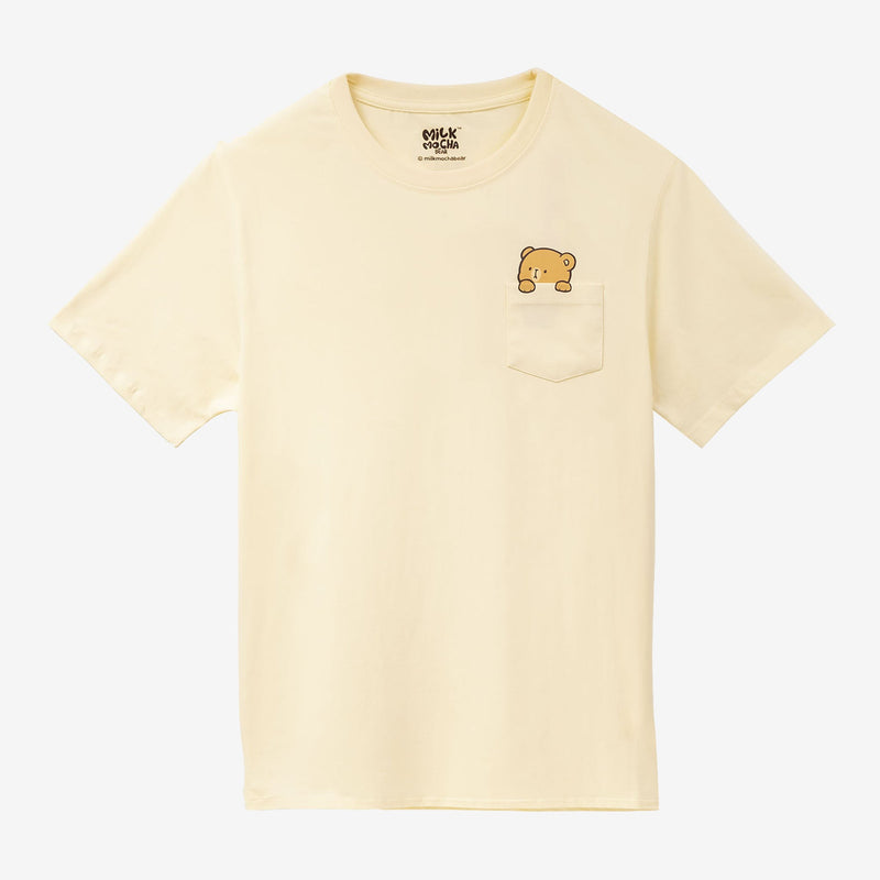 milkmochabear: Pocket Mocha T-Shirt T-Shirts Milkmochabear Yellow XS 