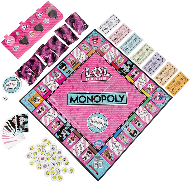 Monopoly: L.O.L. Surprise! Edition [Board Game, 2-4 Players] Board Game Hasbro   