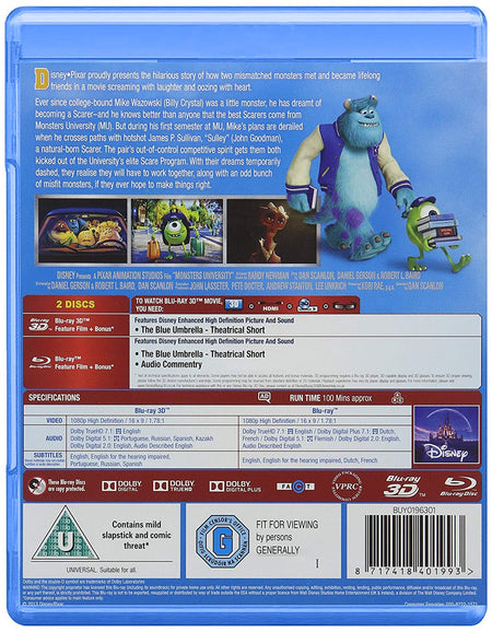 Disney Pixar Monsters University [3D + 2D Blu-Ray] DVDs & Blu-Rays Disney   