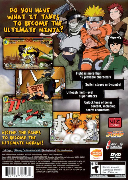 Naruto: Ultimate Ninja [PlayStation 2] PlayStation 2 Video Game Bandai Namco   
