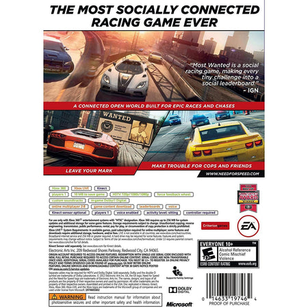 Need for Speed: Most Wanted [Xbox 360] Xbox 360 Video Game Electronic Arts   