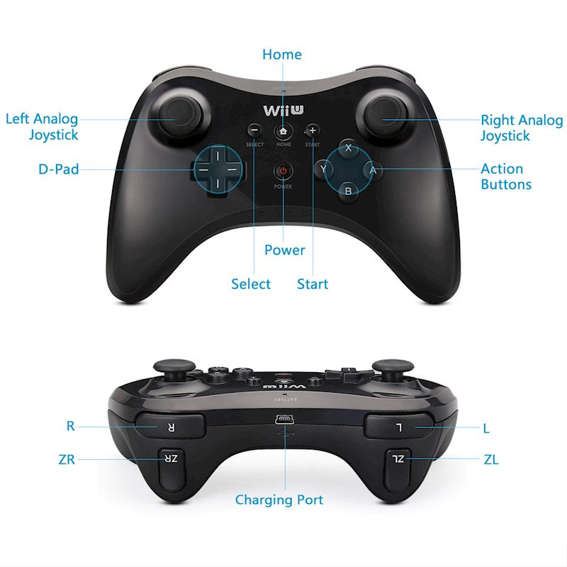 Nintendo Wii U Pro Controller - Black [Nintendo Wii U Accessory] Nintendo Wii U Accessories Nintendo   