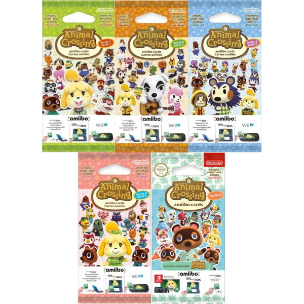 Nintendo Animal Crossing Amiibo Cards - Series 1-5 - 5 Pack