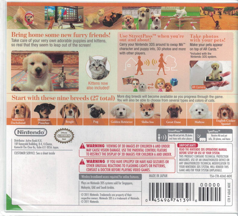 Nintendogs + Cats: Golden Retriever & New Friends [Nintendo 3DS] Nintendo 3DS Video Game Nintendo   