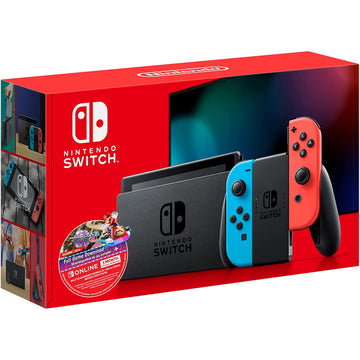 Nintendo Switch Console - Mario Kart 8 Deluxe + 3 Month Online Individual Membership - Neon Blue and Red Joy-Con [Nintendo Switch System] Nintendo Systems Nintendo   