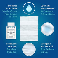 Optico Pre-Moistened Lens Cleaning Cloths - 180 Lens Wipes [House & Home] House & Home Optico   