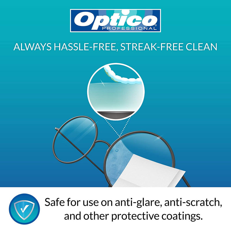 Optico Pre-Moistened Lens Cleaning Cloths - 180 Lens Wipes [House & Home] House & Home Optico   