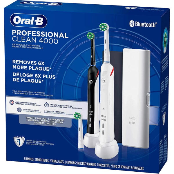 Oral-B Professional Clean 4000 Electric Rechargeable Toothbrush - 2 Pack [Personal Care] Personal Care P & G   