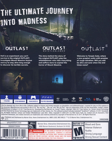 Outlast Trinity [PlayStation 4] PlayStation 4 Video Game Warner Bros.