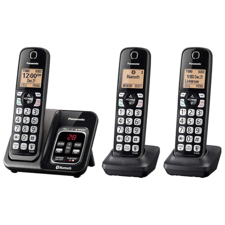 Panasonic 3 Hand Set DECT 6.0 Digital Phone System with Link2Cell - Bluetooth - Remote Voice Assist to Siri + Google Now [Electronics] Electronics Panasonic   