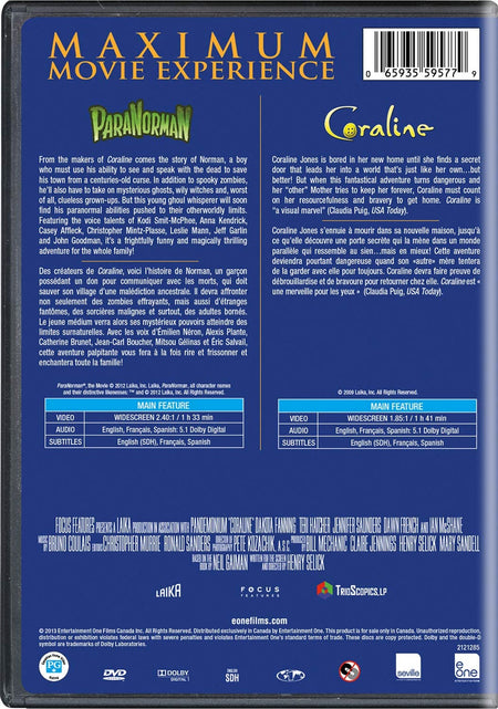 ParaNorman / Coraline Double Feature [DVD Box Set] DVDs & Blu-Rays Warner Bros.   