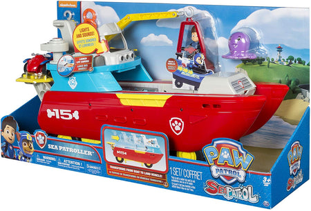 PAW Patrol Sea Patrol: Sea Patroller Transforming Vehicle w/ Lights & Sounds [Toys, Ages 3+] Toys & Games Spin Master   