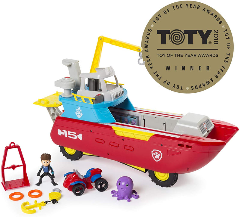 PAW Patrol Sea Patrol: Sea Patroller Transforming Vehicle w/ Lights & Sounds [Toys, Ages 3+] Toys & Games Spin Master   