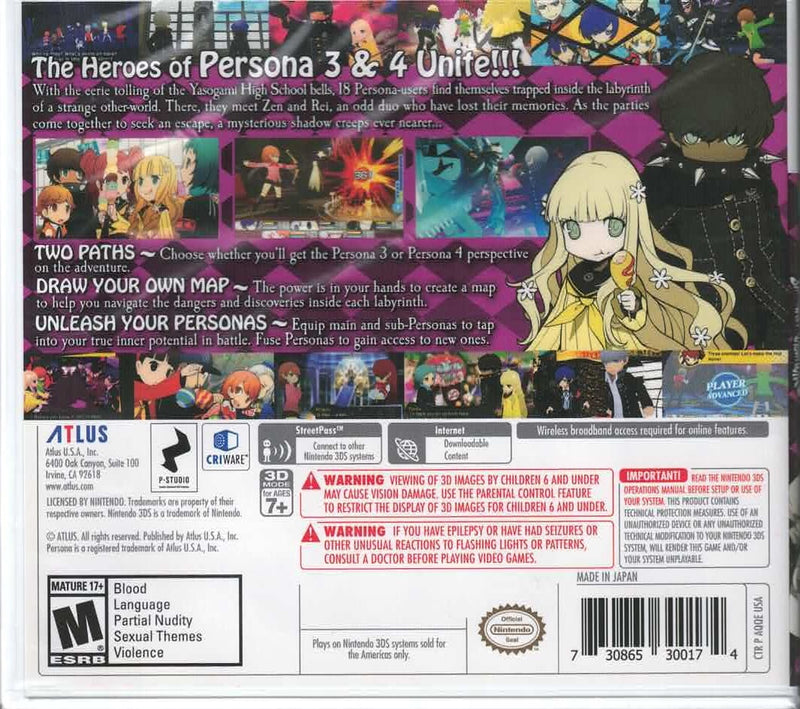 Persona Q: Shadow of the Labyrinth [Nintendo 3DS] Nintendo 3DS Video Game Atlus   