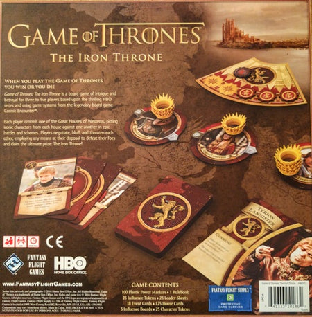 Game of Thrones: The Iron Throne [Board Game, 3-5 Players] Board Game Fantasy Flight Games   