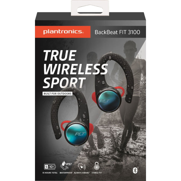 Plantronics BackBeat FIT 3100 True Wireless Earbud Headphones - Black [Electronics] Electronics Plantronics   