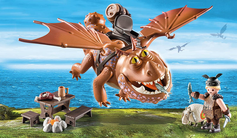 Playmobil Dreamworks Dragons: Fishlegs and Meatlug- 31 Piece Playset [Toys, #9460, Ages 4+] Toys & Games Mattel   