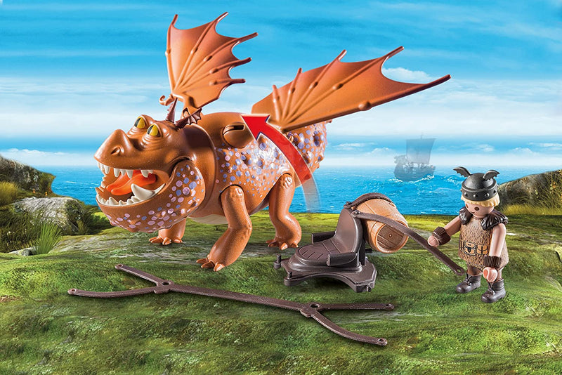 Playmobil Dreamworks Dragons: Fishlegs and Meatlug- 31 Piece Playset [Toys, #9460, Ages 4+] Toys & Games Mattel   