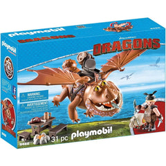 Playmobil Dreamworks Dragons: Fishlegs and Meatlug- 31 Piece Playset [Toys, #9460, Ages 4+] Toys & Games Mattel   