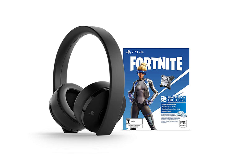 PlayStation Gold Wireless Headset - Jet Black - Fortnite Neo Versa Bundle [PlayStation 4 Accessory] PlayStation 4 Accessories Sony   