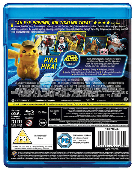 Pokémon: Detective Pikachu 3D [3D + 2D Blu-ray] DVDs & Blu-Rays Warner Bros.   
