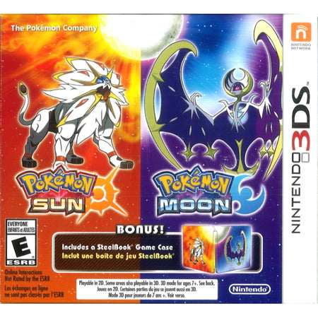 Pokemon Sun & Moon - SteelBook Game Case Dual Pack Limited Edition [Nintendo 3DS] Nintendo 3DS Video Game Nintendo   
