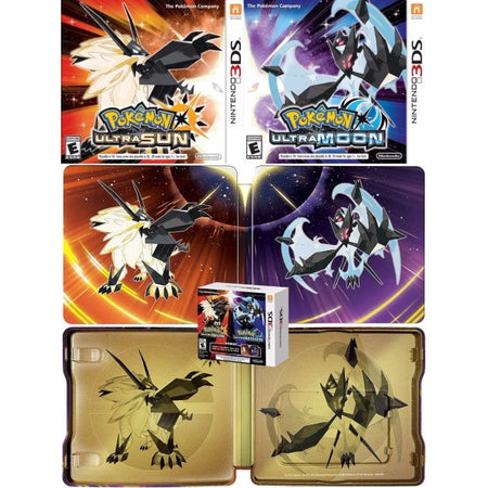 Pokemon Ultra Sun and Ultra Moon Steelbook Dual Pack Edition [Nintendo 3DS] Nintendo 3DS Video Game Nintendo   