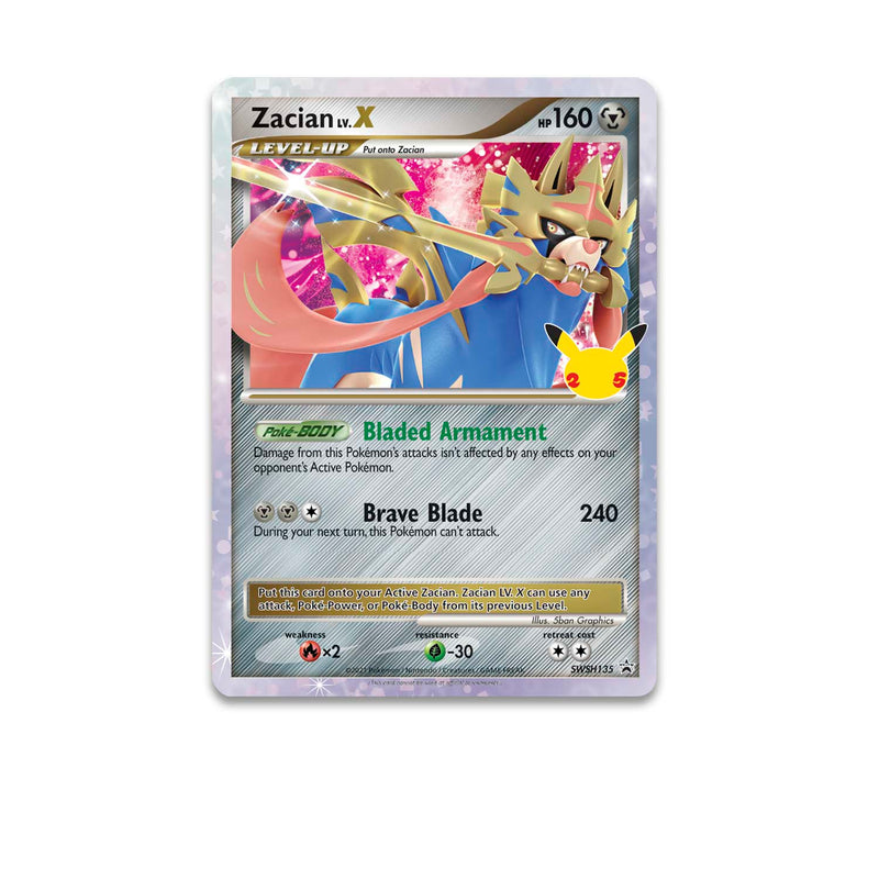 Pokemon TCG: Celebrations Deluxe Pin Collection - Zacian LV.X Card Game Pokemon   