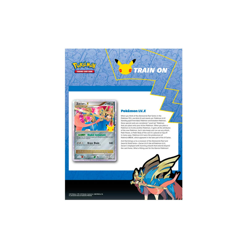 Pokemon TCG: Celebrations Deluxe Pin Collection - Zacian LV.X Card Game Pokemon   