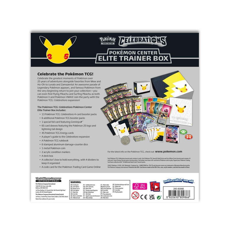 Pokemon TCG: Celebrations Pokemon Center Elite Trainer Box Card Game Pokemon   