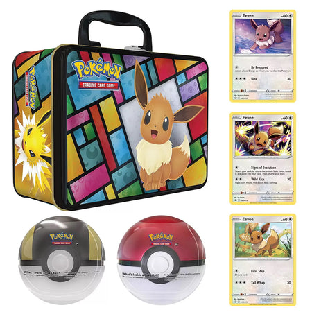 Pokemon TCG: Eevee Evolutions Collector's Treasure Chest with 2 Poke Balls & 3 Eevee Promo Cards Card Game Pokemon   
