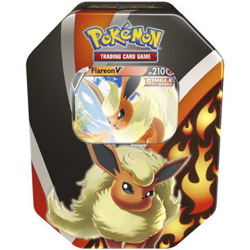 Pokemon TCG: Eevee Evolutions Tin Featuring Flareon V Card Game Pokemon   