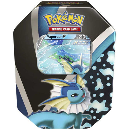 Pokemon TCG: Eevee Evolutions Tin Featuring Vaporeon V Card Game Pokemon   