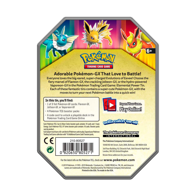 Pokemon TCG: Elemental Power Tin Featuring Jolteon-GX Card Game Pokemon   