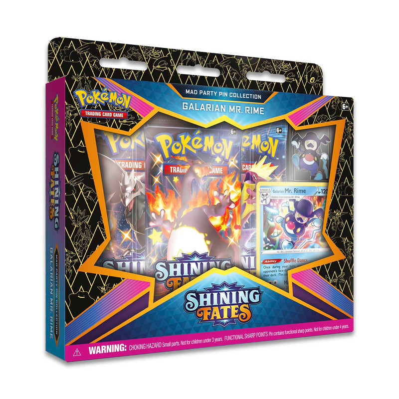 Pokemon TCG: Shining Fates Mad Party Pin Collection Box - Bunnelby/Polteageist/Dedenne/Galarian Mr. Rime Card Game Nintendo   