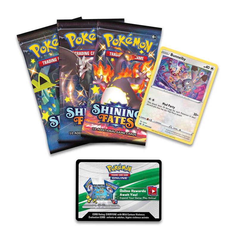 Pokemon TCG: Shining Fates Mad Party Pin Collection Box - Bunnelby/Polteageist/Dedenne/Galarian Mr. Rime Card Game Nintendo   