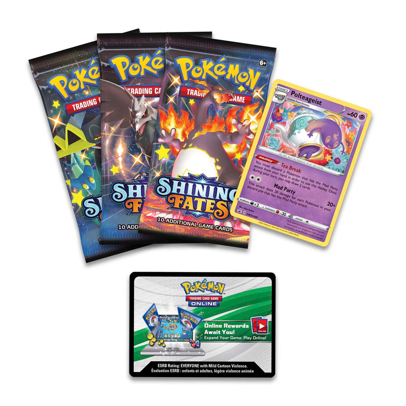 Pokemon TCG: Shining Fates Mad Party Pin Collection Box - Bunnelby/Polteageist/Dedenne/Galarian Mr. Rime Card Game Nintendo   