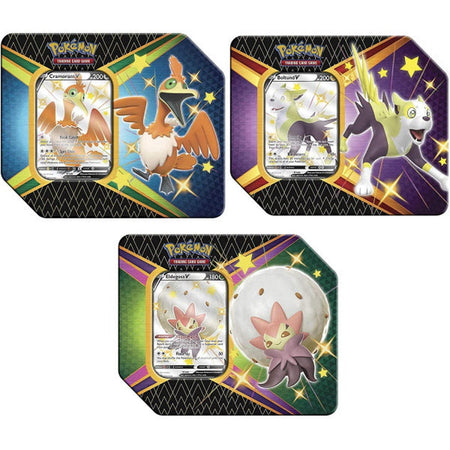 Pokemon TCG: Shining Fates Tins - Boltund V / Cramorant V / Eldegoss V Card Game Pokemon   