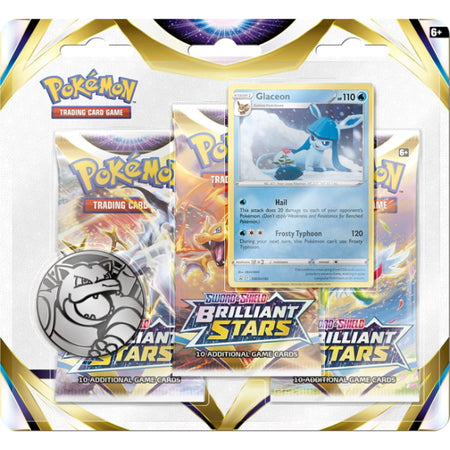 Pokemon TCG: Sword & Shield - Brilliant Stars 3 Booster Blister Pack Card Game Pokemon   