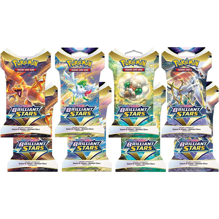 Pokemon TCG: Sword & Shield - Brilliant Stars Sleeved Booster Pack - 8 Packs Card Game Pokemon   