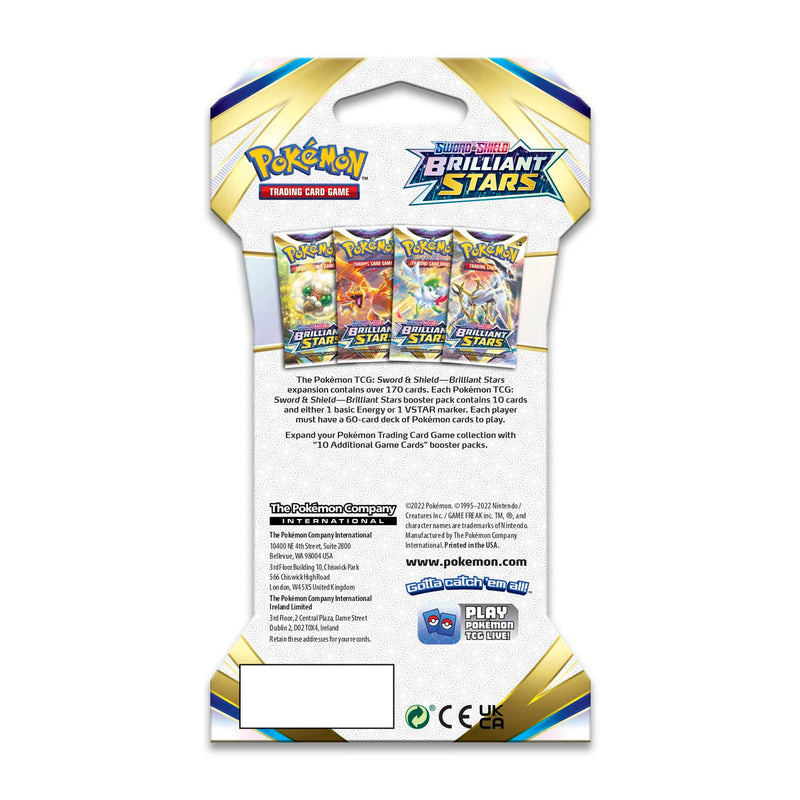 Pokemon TCG: Sword & Shield - Brilliant Stars Sleeved Booster Pack - 8 Packs Card Game Pokemon   