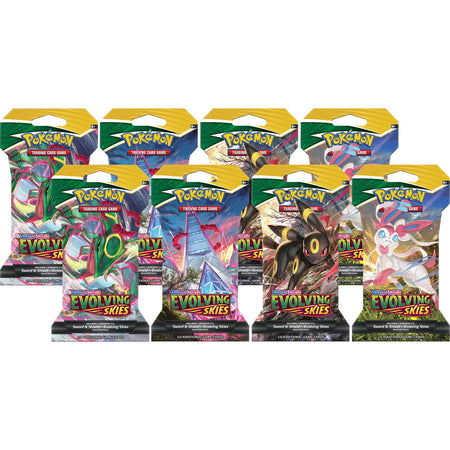 Pokemon TCG: Sword & Shield - Evolving Skies Sleeved Booster Packs - 8 Packs Card Game Pokemon   