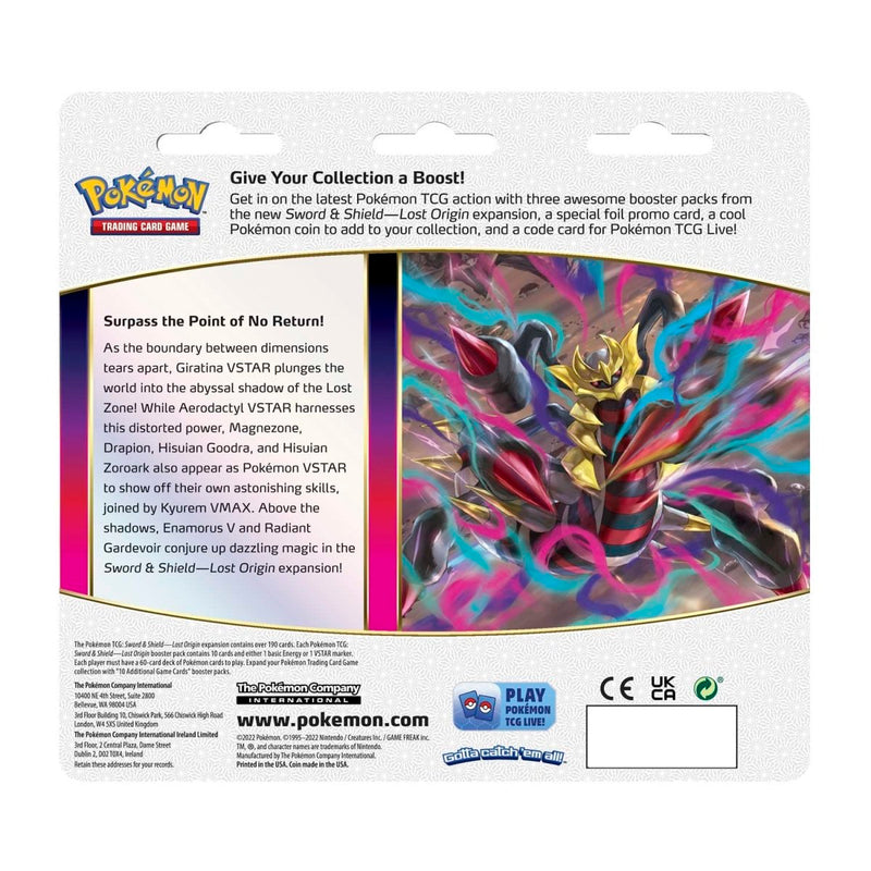 Pokemon TCG: Sword & Shield - Lost Origin Blister Pack - 3 Booster Pac Shopville Pokemon TCG: Sword & Shield - Lost Origin Blister Pack - 3 Booster Pac Shopville