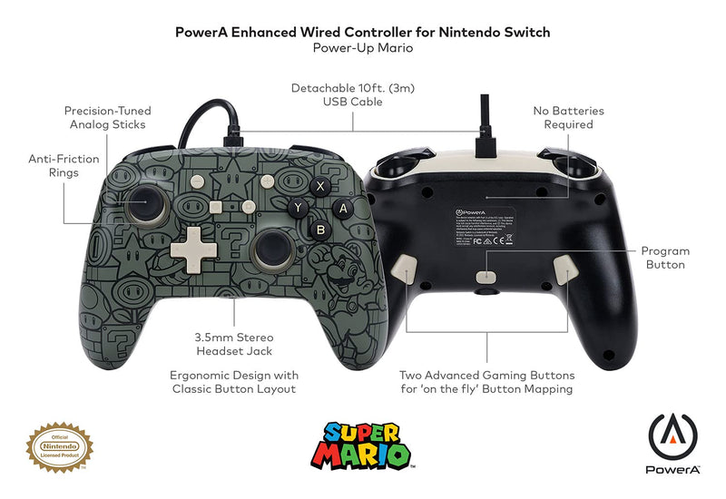 PowerA Enhanced Wired Controller for Nintendo Switch - Power-Up Mario [Nintendo Switch Accessory] Nintendo Switch Accessories PowerA   