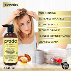 Pura D'or Biotin Original Gold Label Anti-Thinning Shampoo & Conditioner Set - 473mL / 16 fl oz [Personal Care] Personal Care Pura D'or   