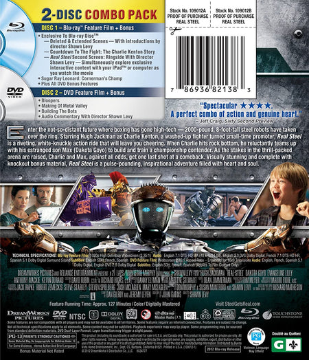 Real Steel [Blu-ray + DVD] DVDs & Blu-Rays Touchstone Home   