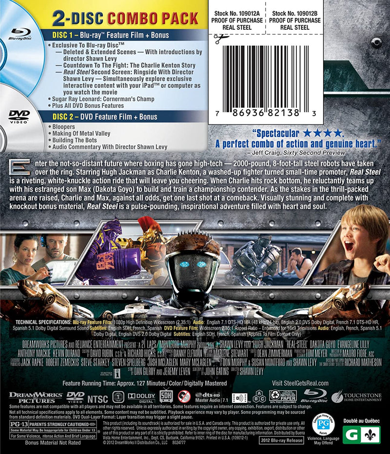 Real Steel [Blu-ray + DVD] DVDs & Blu-Rays Touchstone Home   