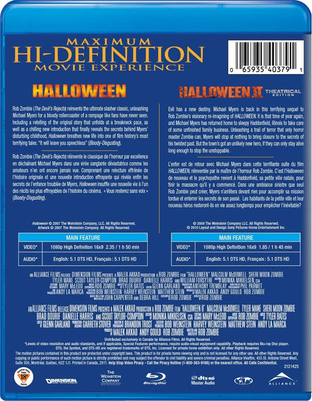 Rob Zombie's Halloween / Halloween 2 [Blu-Ray Box Set] DVDs & Blu-Rays Alliance   