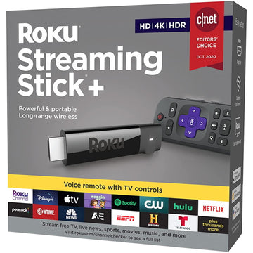 Roku Streaming Stick+ - HD/4K/HDR Streaming Device with Long-range Wireless and Roku Voice Remote with TV Controls - 3810R [Electronics] Electronics Roku   