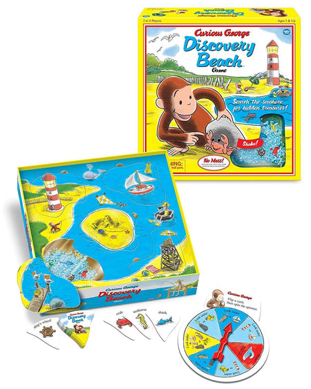 Curious George Discovery Beach Game - Vintage Edition [Board Game, 2-4 Players] Board Game Wonder Forge   